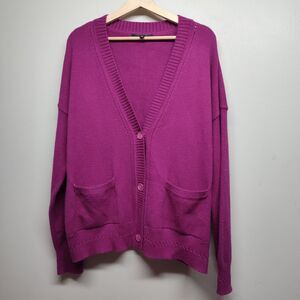 Cyrus Knit Cardigan Sweater Women Size XL Fuchsia Casual Spring Preppy